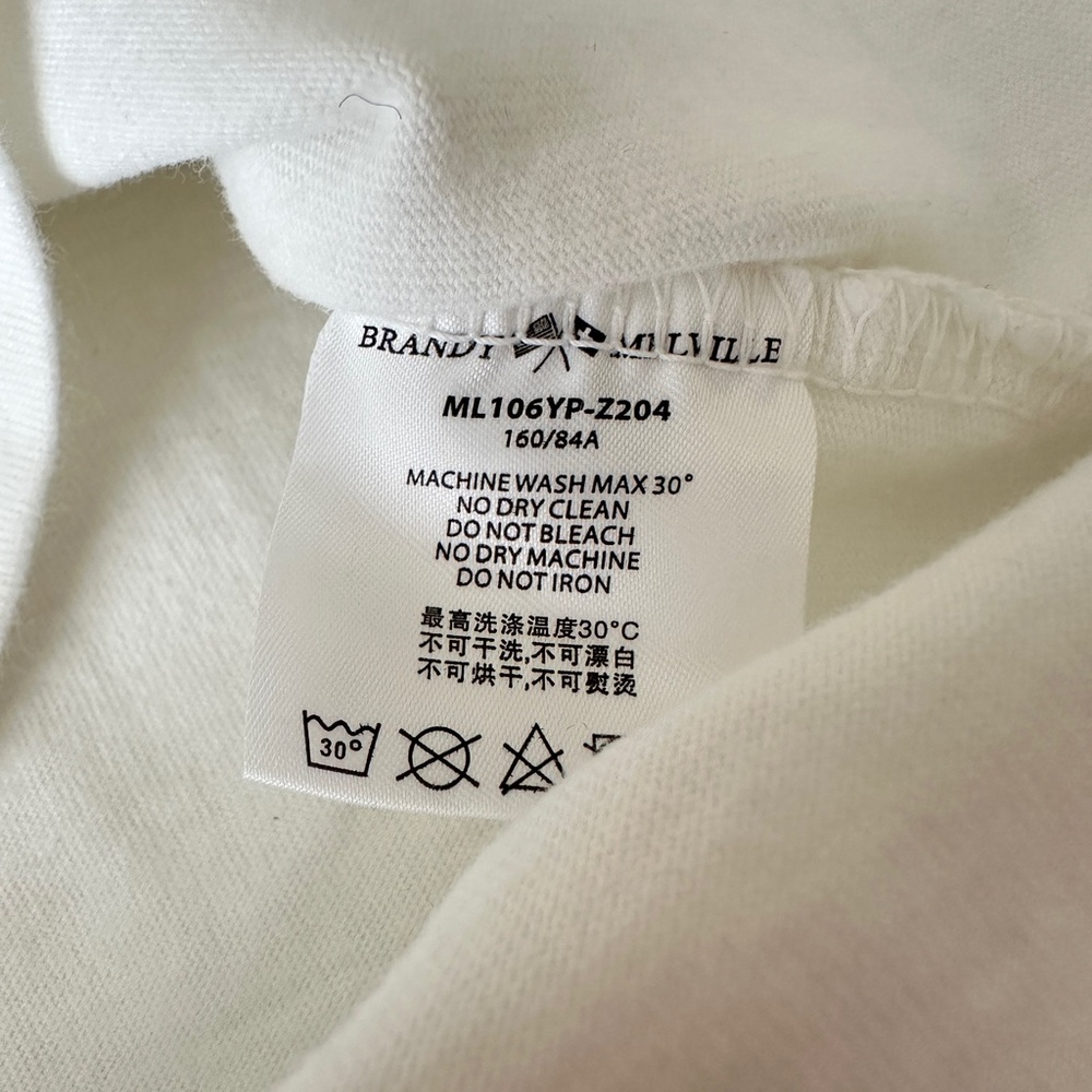 Brandy Melville Gertrude Polo Shirt Short Sleeved White Cotton - Picture 6 of 8